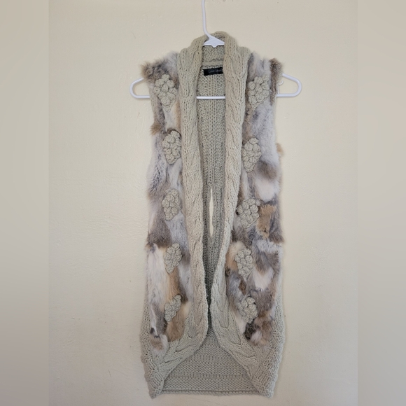 Sweaters - Love Token Rabbit Fur Knit Vest, Boho Ladies